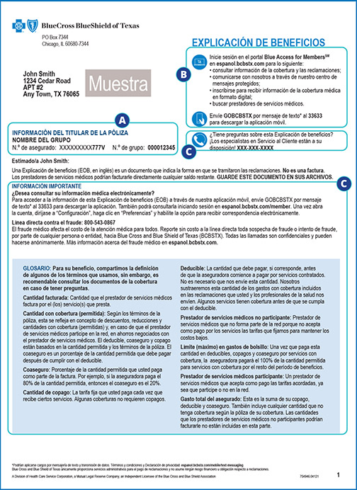 TX EOB primera página