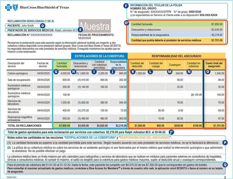 TX EOB segunda página