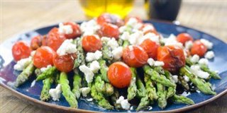 Asparagus Balsamic Tomatoes with Goat Cheese